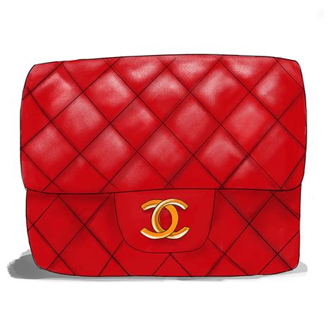 chanel quilted bag drawing.